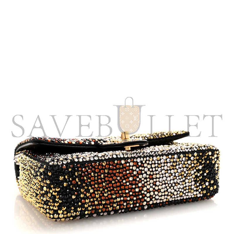 Ch**el MASTER LAMBSKIN CRYSTAL FLAP BLACK MULTICOLOR (20*10*7cm)